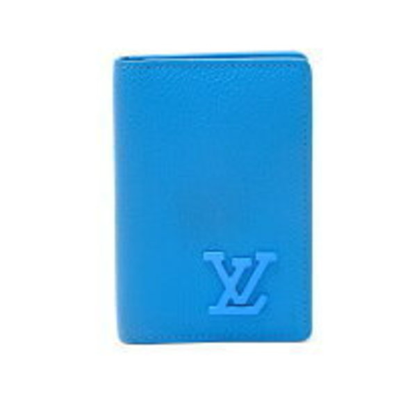Louis Vuitton Pochette Leather Blue Aerogram Case Business Organizer - Picture 1 of 7